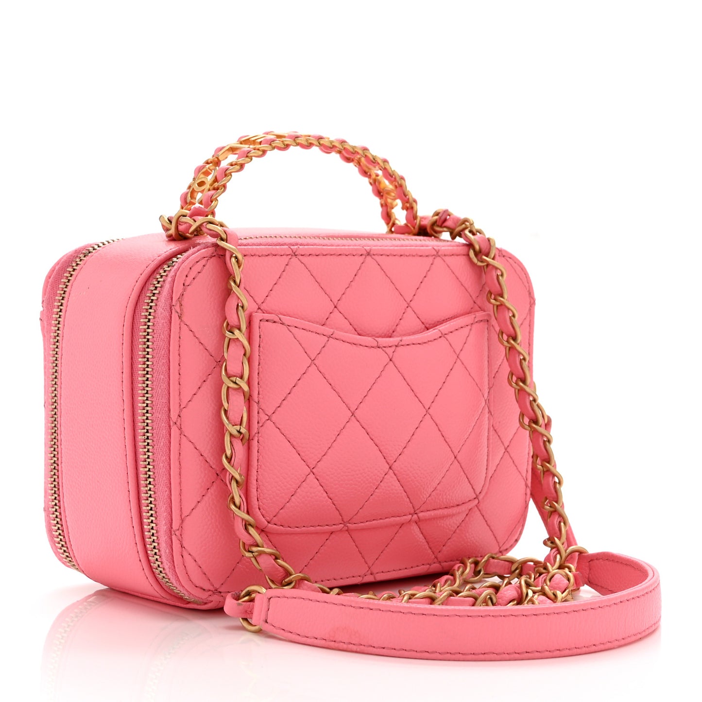Caviar Quilted Pick Me Up Mini Vanity Case Pink