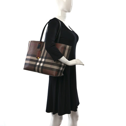 Burberry E-Canvas Check Medium Soft TB Tote Dark Birch Brown 2 of 8