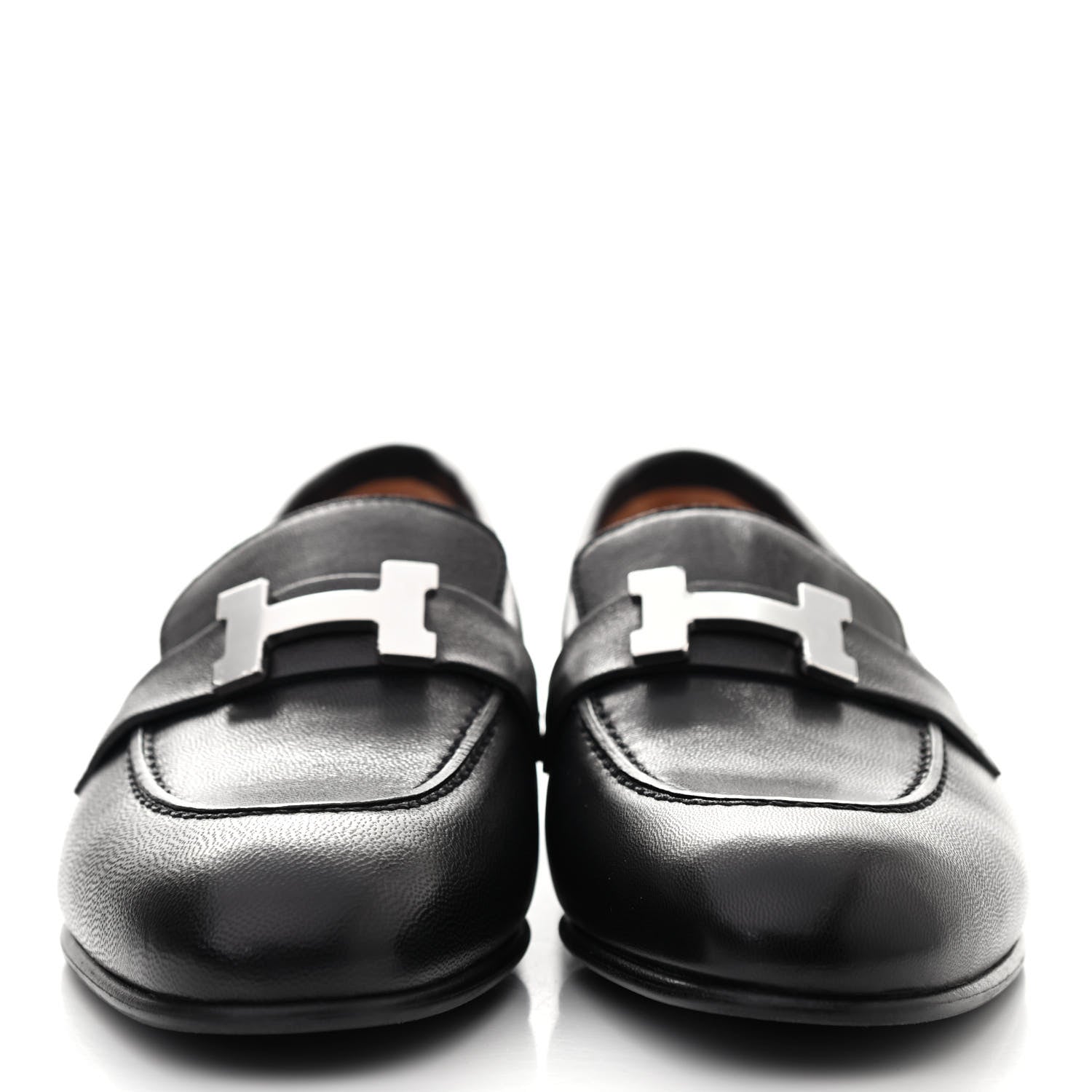 Hermes Goatskin Womens Paris Loafers 36 Black 2 of 8