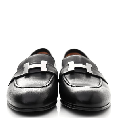 Hermes Goatskin Womens Paris Loafers 36 Black 2 of 8