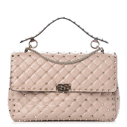 Valentino Garavani Nappa Large Rockstud Spike Shoulder Bag Poudre 1 of 7