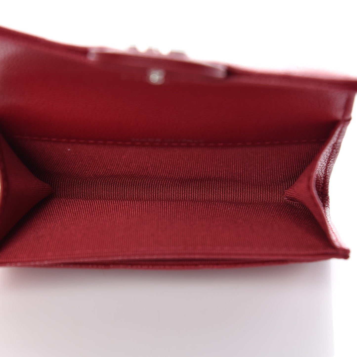 Caviar Quilted Flap Card Holder Pink