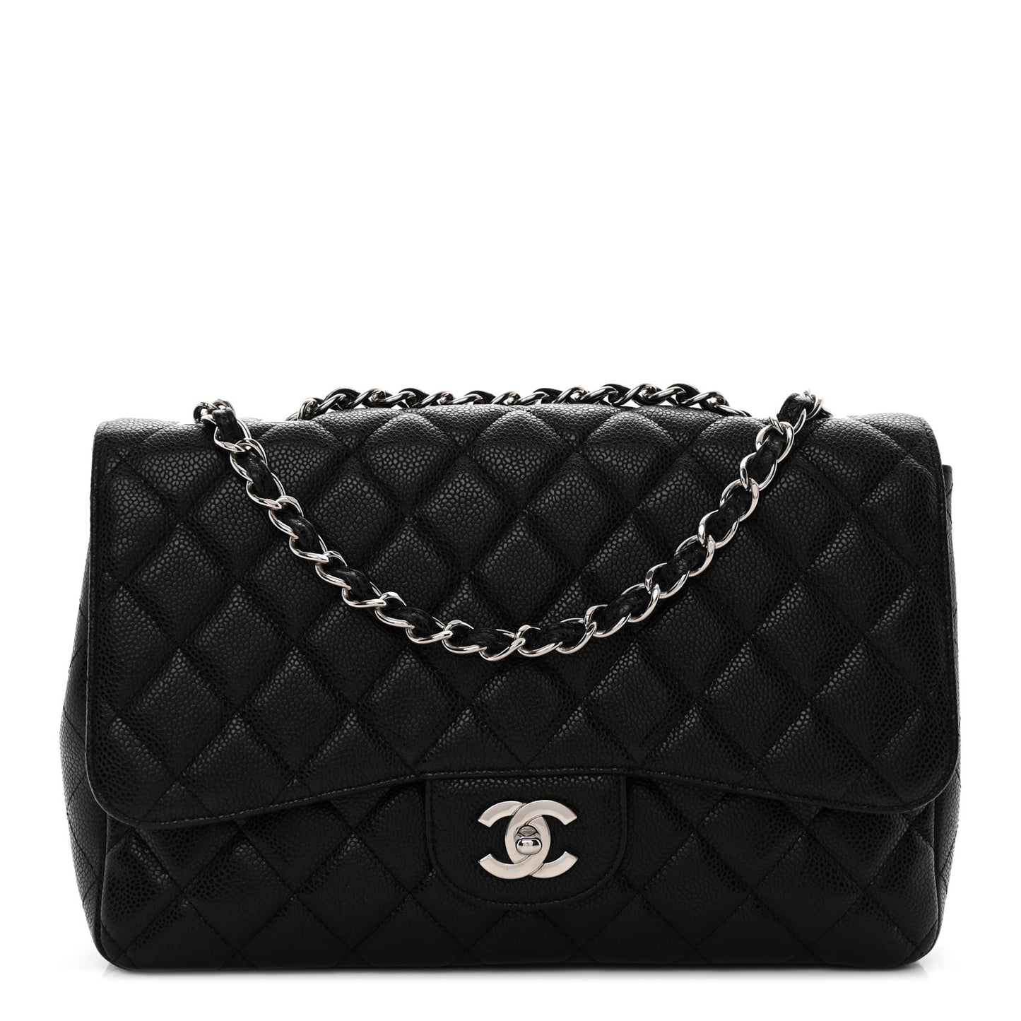 Caviar Quilted Jumbo Single Flap Black