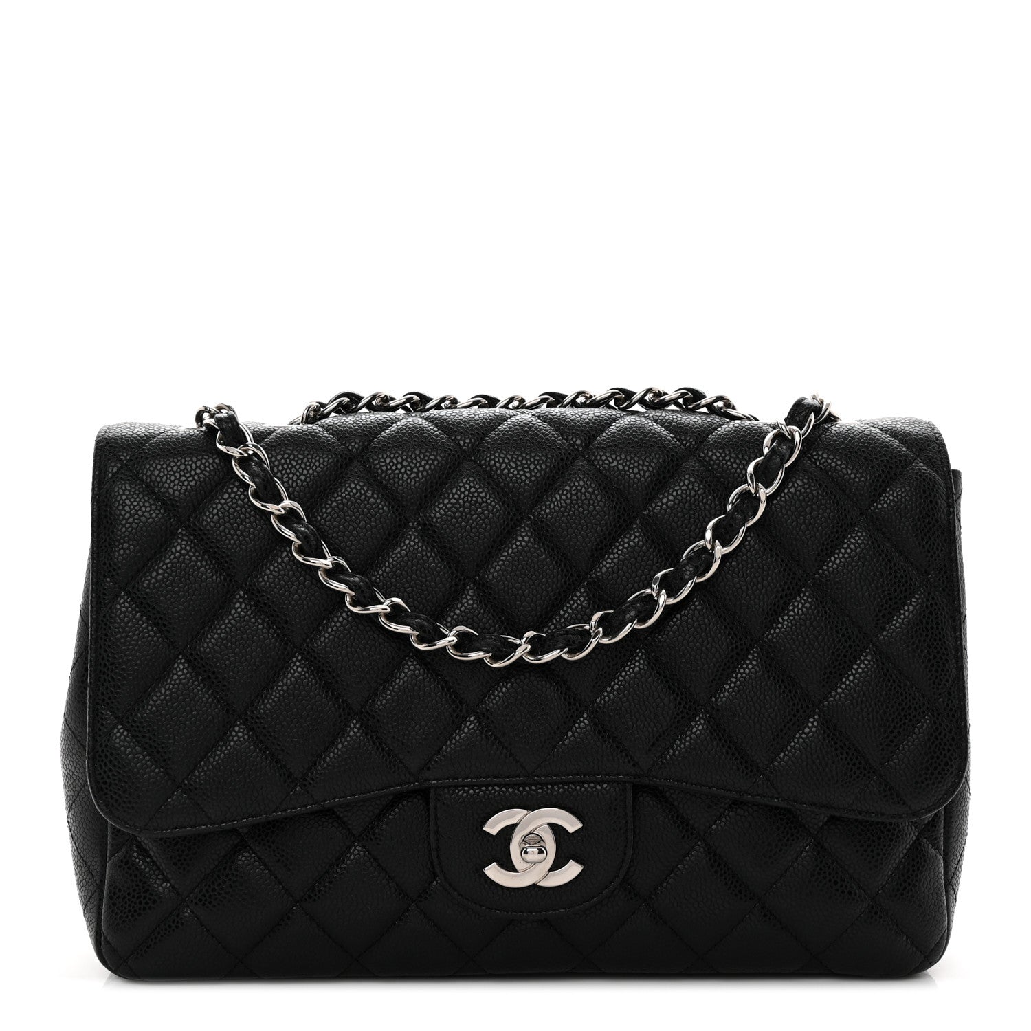 Chanel Caviar Quilted Jumbo Single Flap Black 1 of 12