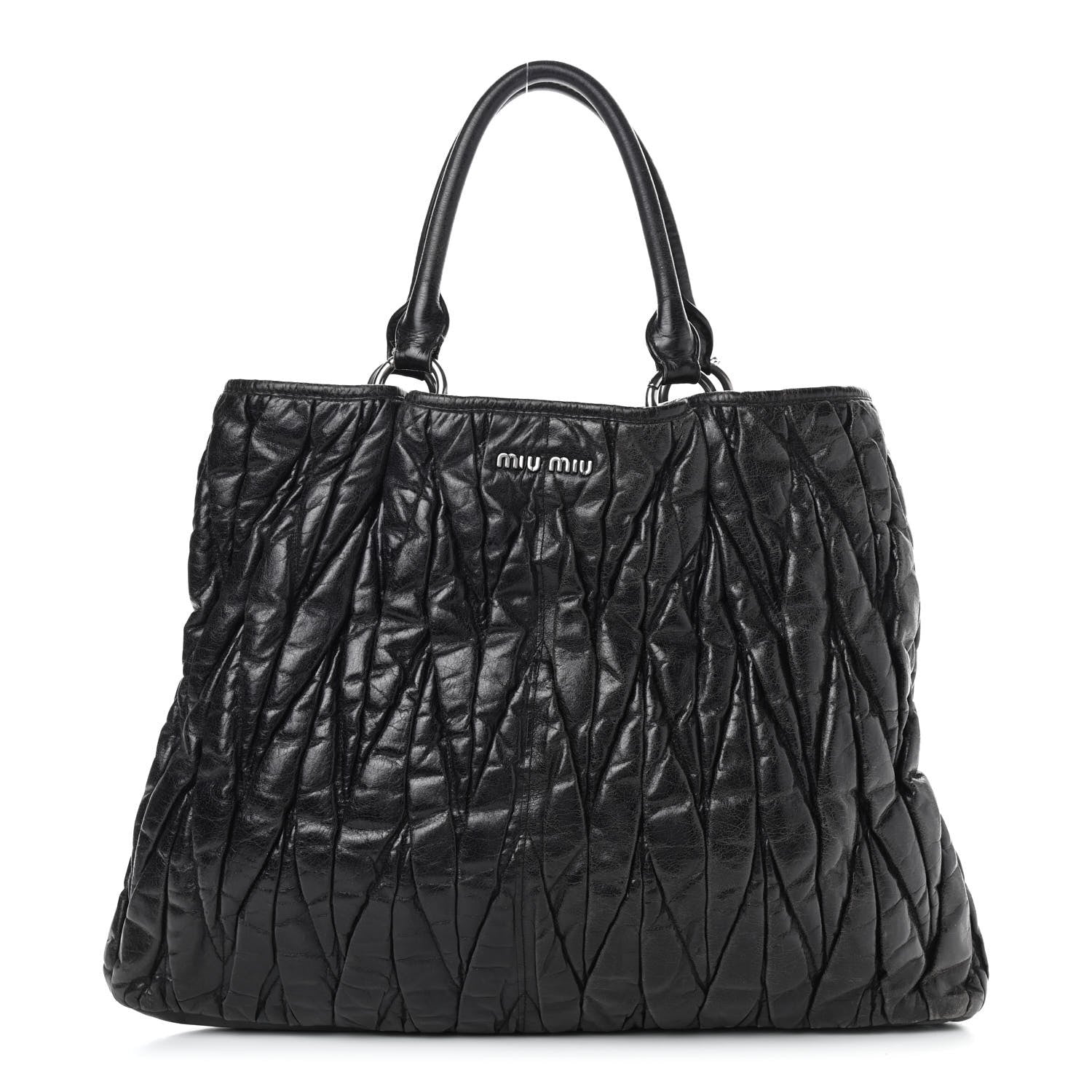 Miu Miu Nappa Matelasse Tote Black 1 of 10