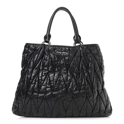 Miu Miu Nappa Matelasse Tote Black 1 of 10