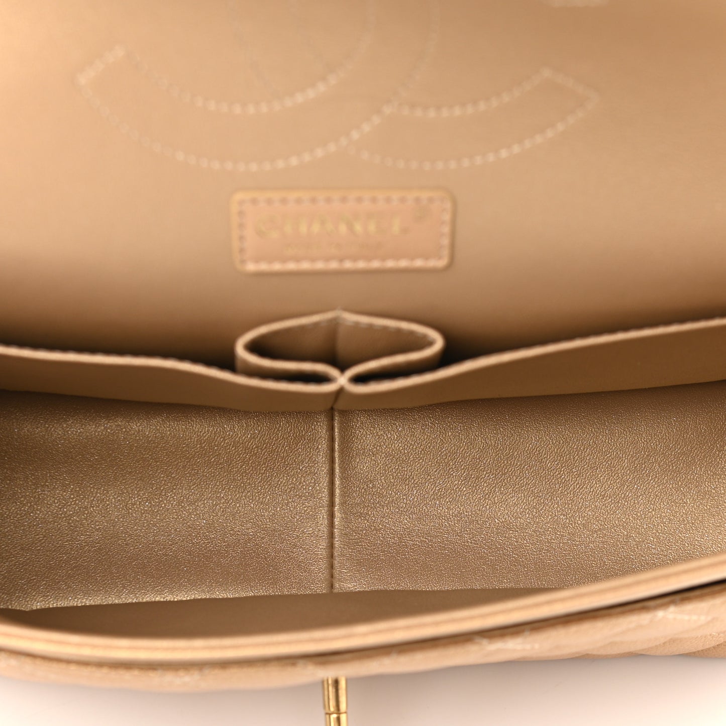 Pearly Caviar Quilted Jumbo Double Flap Gold