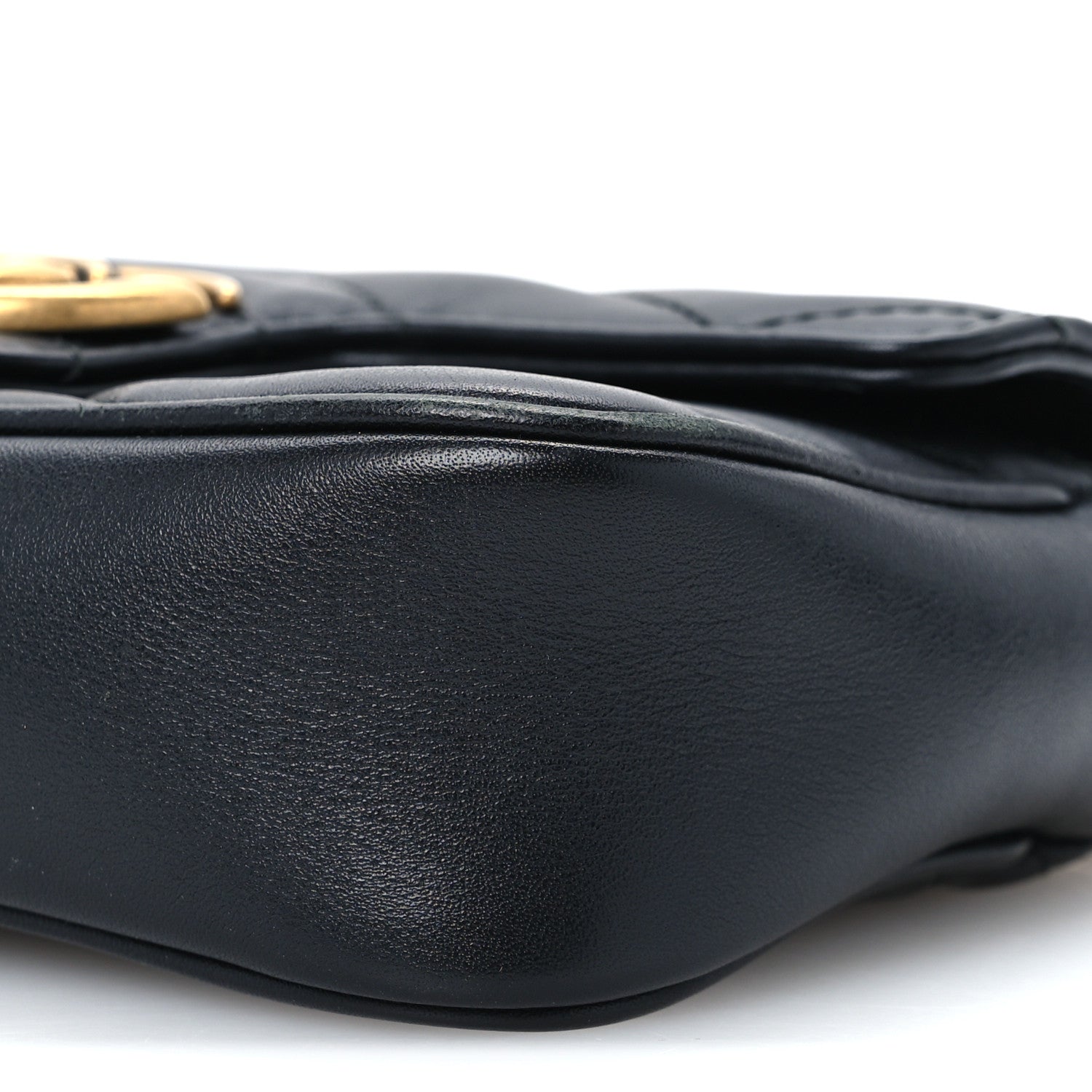 Gucci Calfskin Matelasse Super Mini GG Marmont Shoulder Bag Black 10 of 11