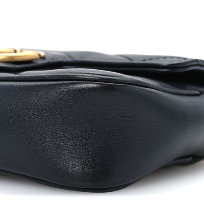 Gucci Calfskin Matelasse Super Mini GG Marmont Shoulder Bag Black 10 of 11