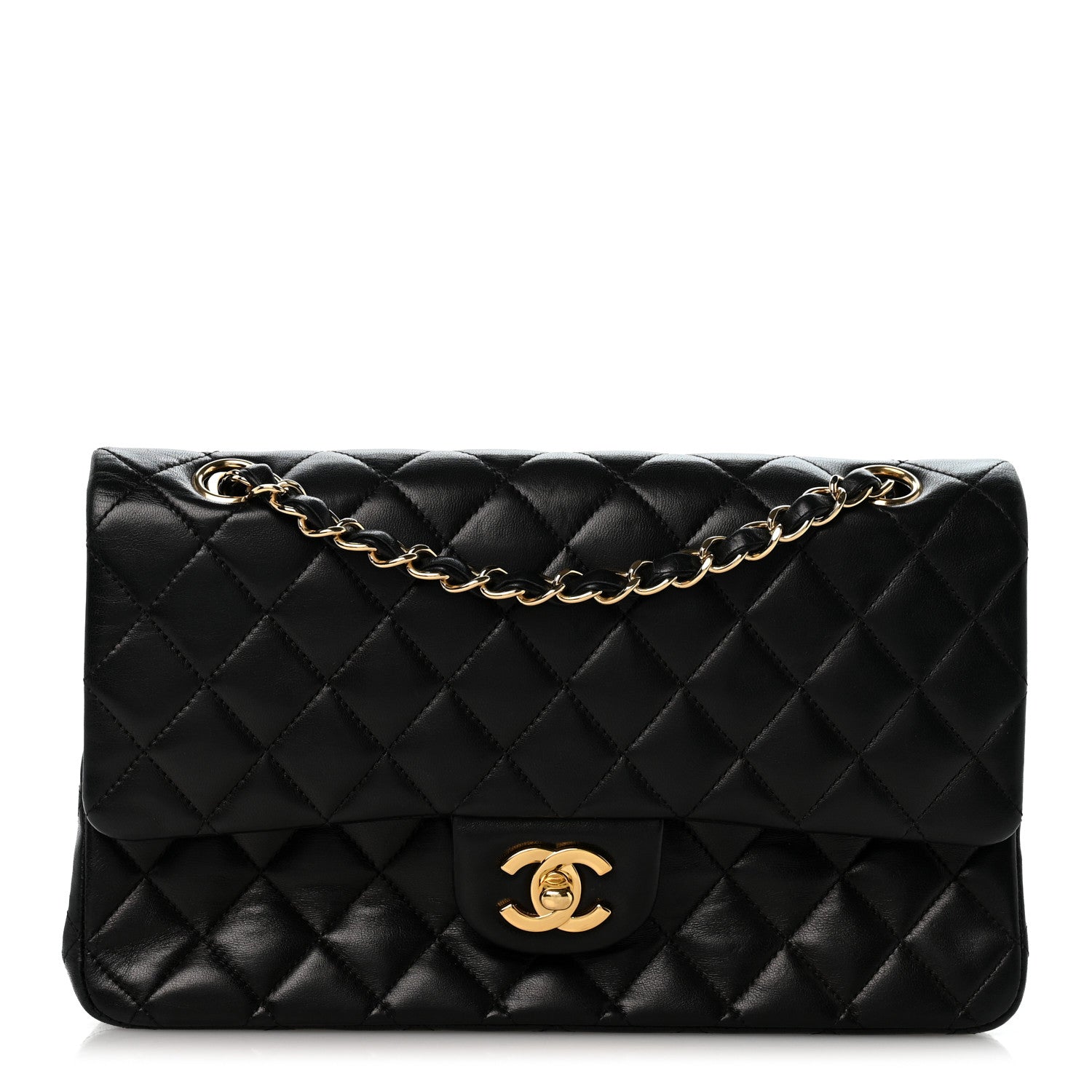 Chanel Lambskin Quilted Medium Double Flap Black 1 of 13