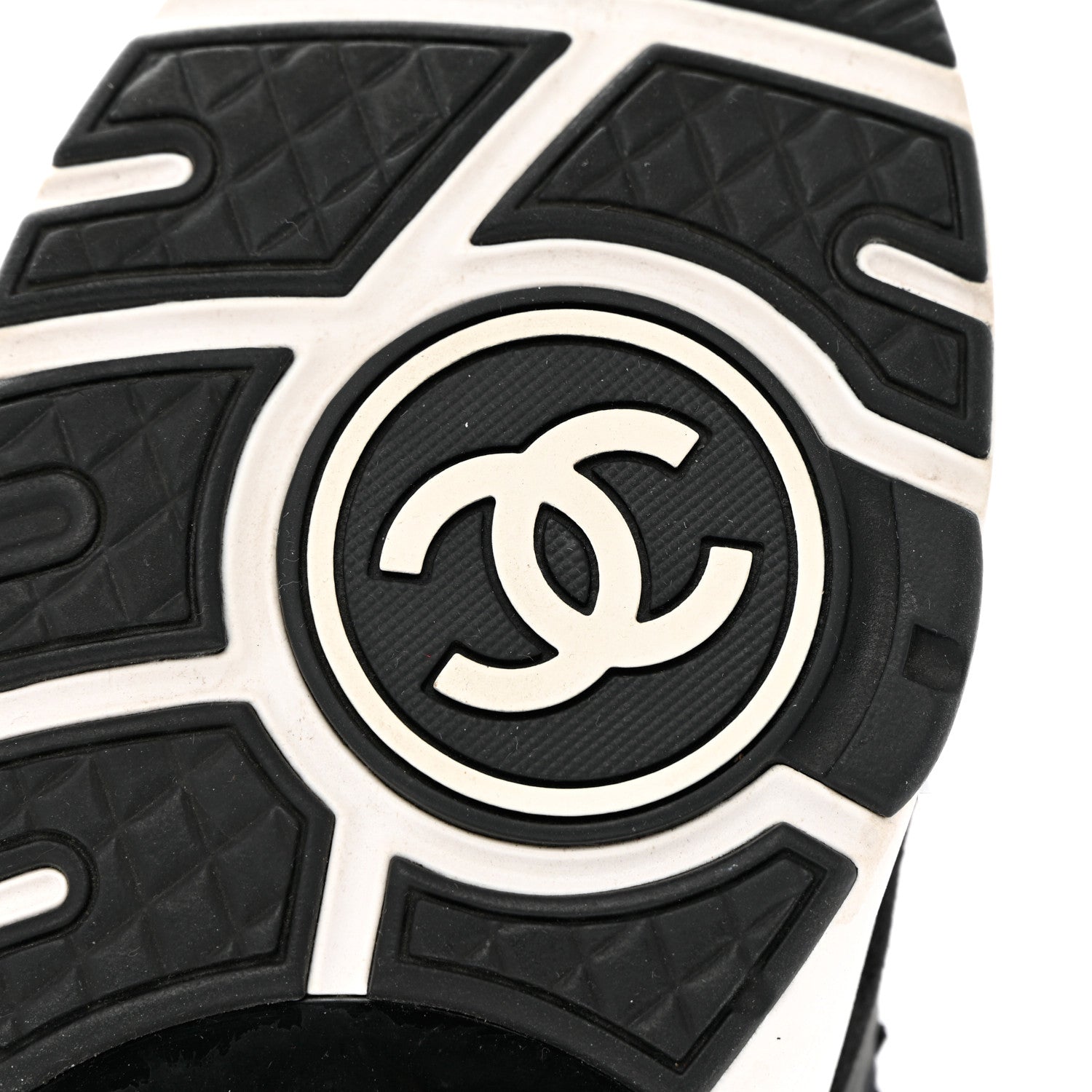 Chanel Tweed Suede Calfskin CC Sneakers 36.5 Black White 8 of 14