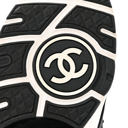 Chanel Tweed Suede Calfskin CC Sneakers 36.5 Black White 8 of 14
