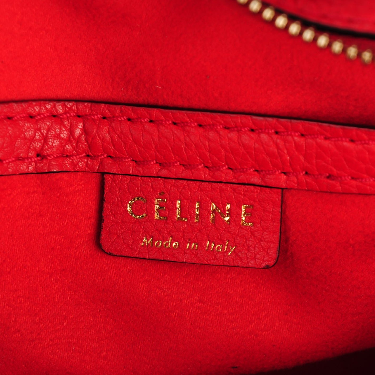 Drummed Calfskin Nano Luggage Coquelicot