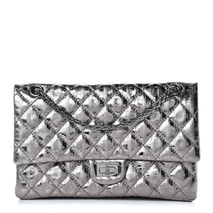 Chanel Metallic Striped Calfskin 2.55 Reissue 226 Flap Dark Silver 1 of 8