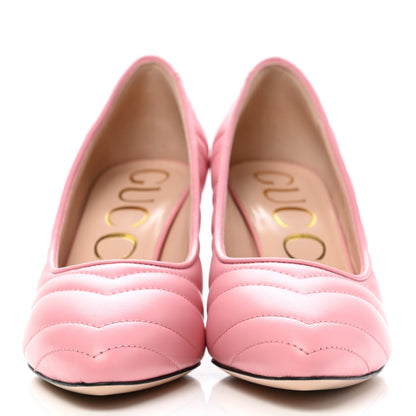Gucci Nappa Charlotte Chevron Matelasse Double G 75mm Pumps 37 Wild Rose 2 of 8