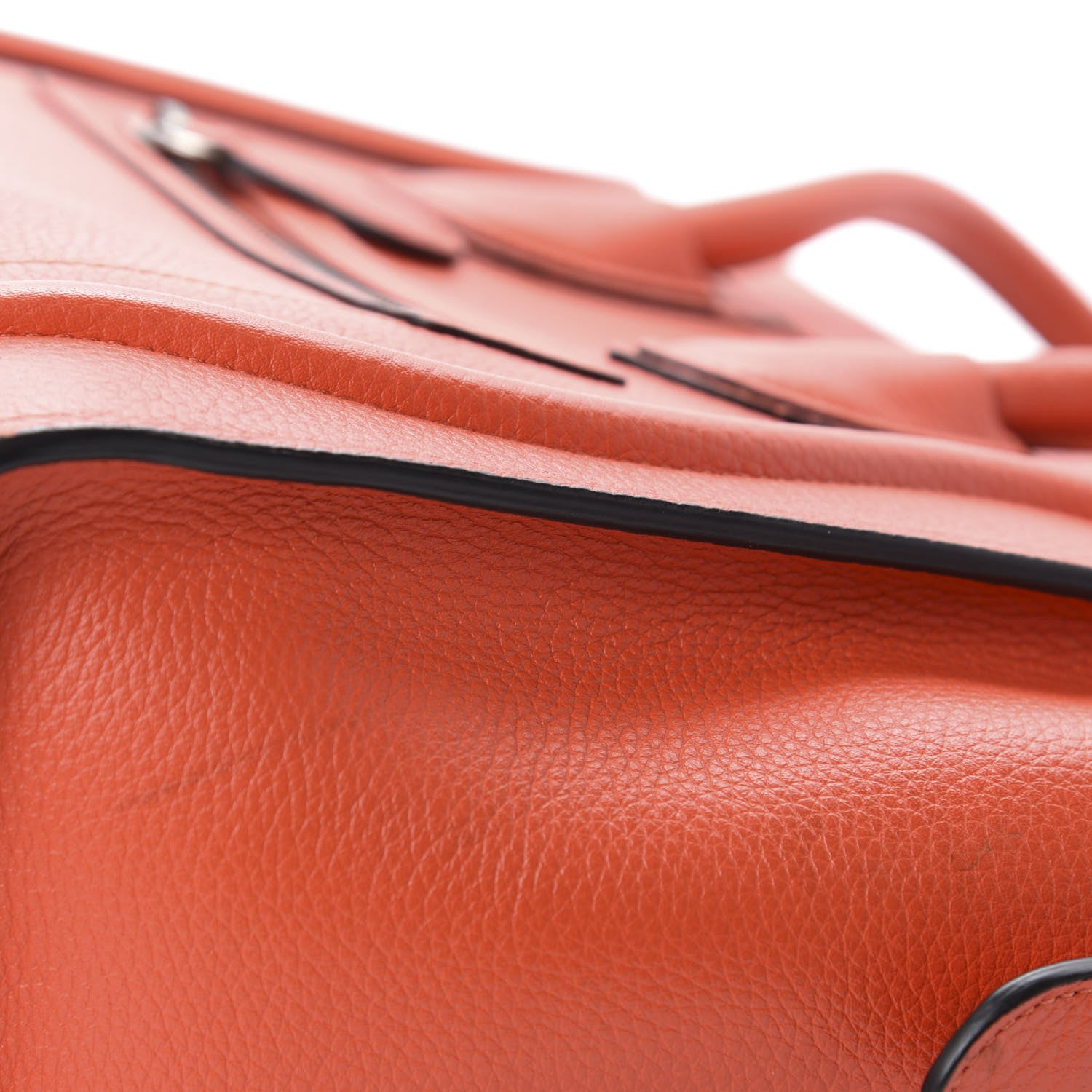 Celine Drummed Calfskin Micro Luggage Vermillion 8 of 12
