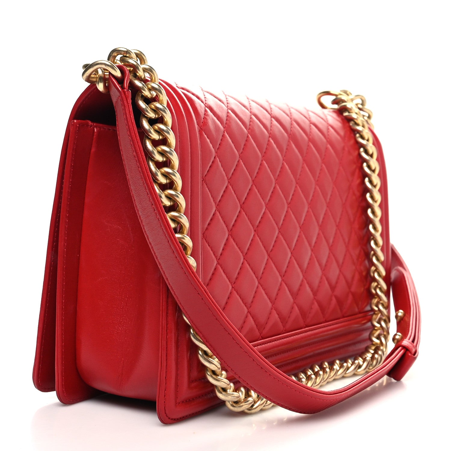 Chanel Lambskin Quilted New Medium Boy Flap Red 3 of 12