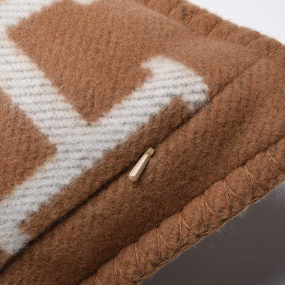 Hermes Wool Cashmere Avalon Pillow PM Ecru Camel 4 of 6