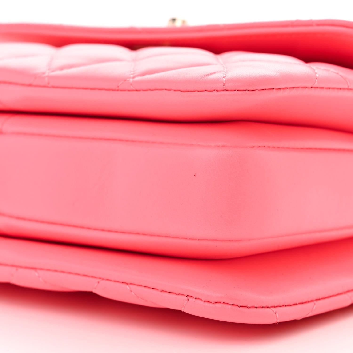 Chanel Lambskin Lacquered Quilted Mini Trendy CC Dual Handle Flap Bag Coral Pink 10 of 10