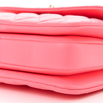 Chanel Lambskin Lacquered Quilted Mini Trendy CC Dual Handle Flap Bag Coral Pink 10 of 10
