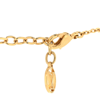Louis Vuitton Crystal Loulougram Necklace Gold 4 of 6