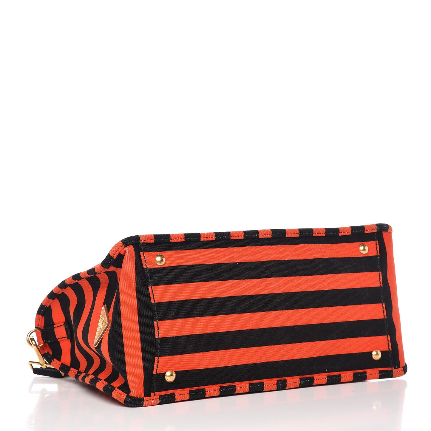 Canapa Striped Tote Arancio