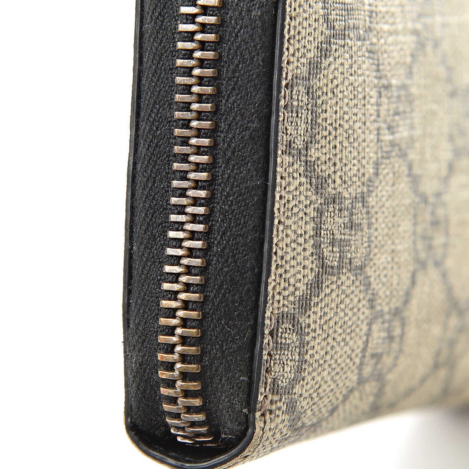 Gucci GG Supreme Monogram Pearl Zip Around Card Case Black 7 of 10
