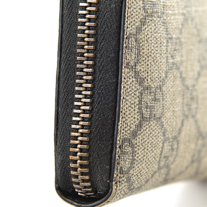 Gucci GG Supreme Monogram Pearl Zip Around Card Case Black 7 of 10