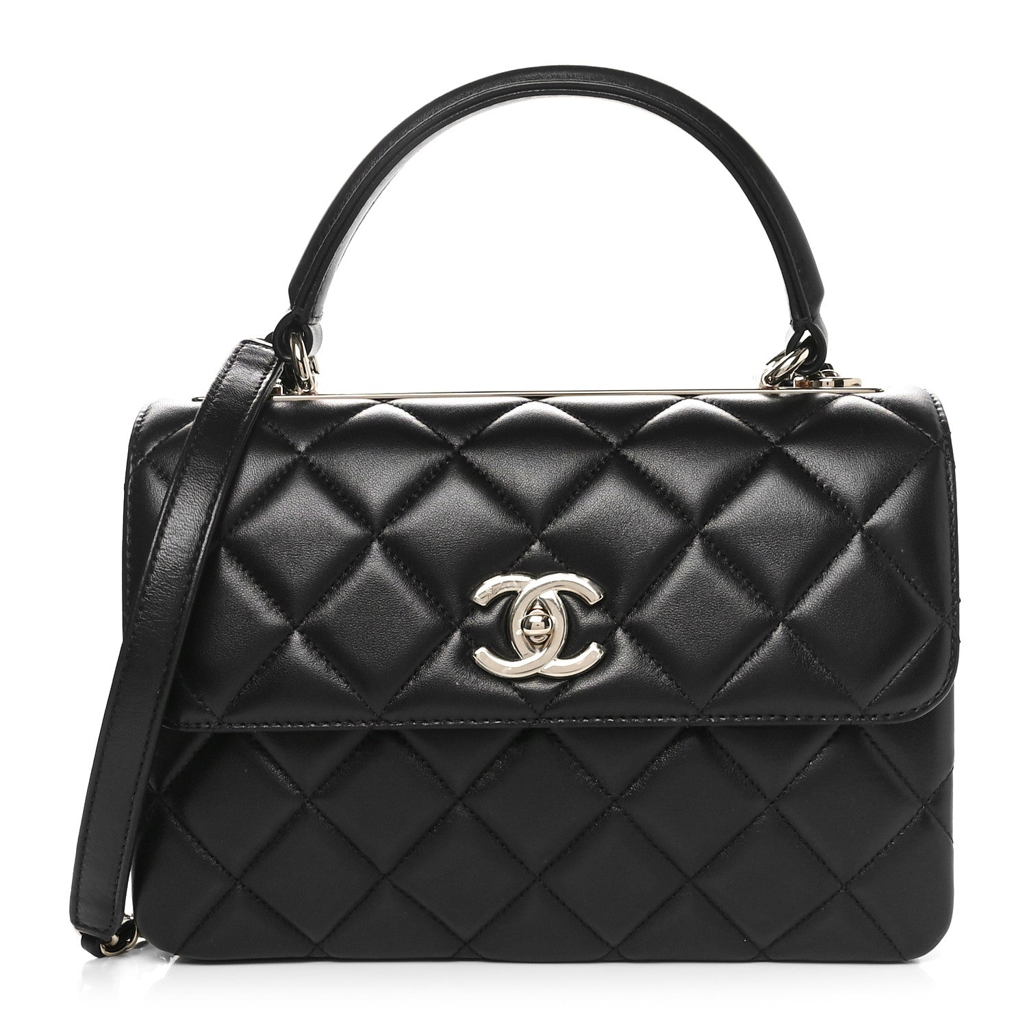 Chanel Lambskin Quilted Small Trendy CC Dual Handle Flap Bag Black 1 of 11