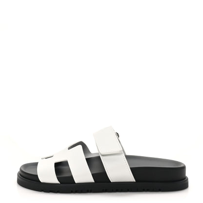 Hermes Calfskin Womens Chypre Sandals 35.5 White 1 of 8