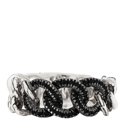 John Hardy Sterling Silver Black Sapphire Curb Link Ring 54 7 1 of 5
