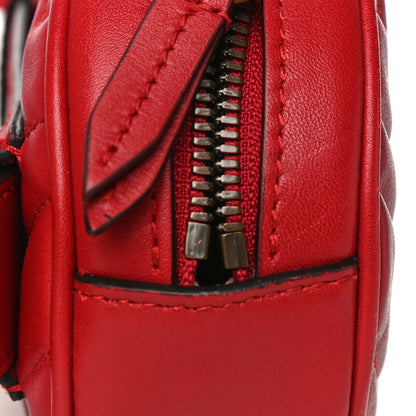 Gucci Calfskin Matelasse GG Marmont Belt Bag 75 30 Hibiscus Red 13 of 14