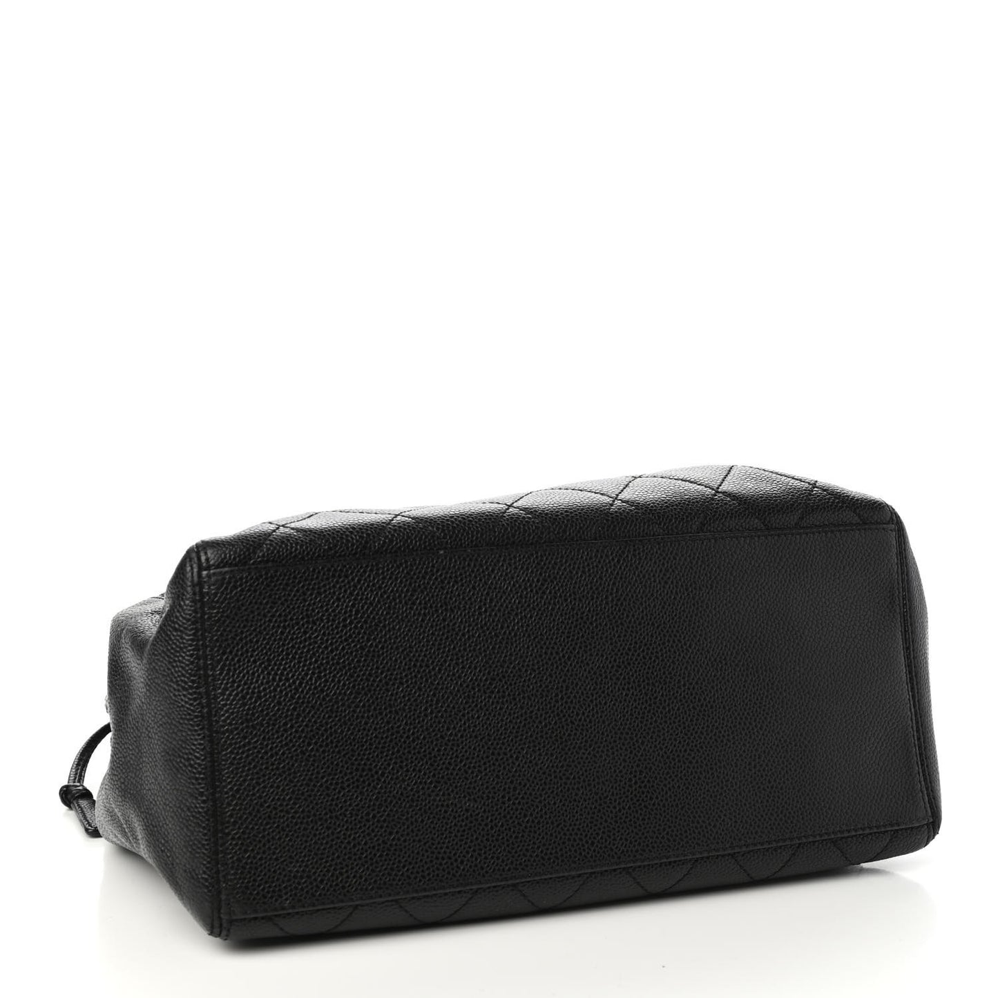 Caviar Quilted CC Shopping Tote Black
