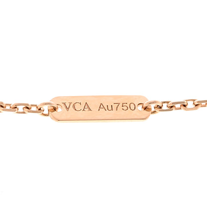Van Cleef & Arpels 18K Rose Gold Diamond Silver Obsidian Vintage Alhambra Pendant Necklace 5 of 5