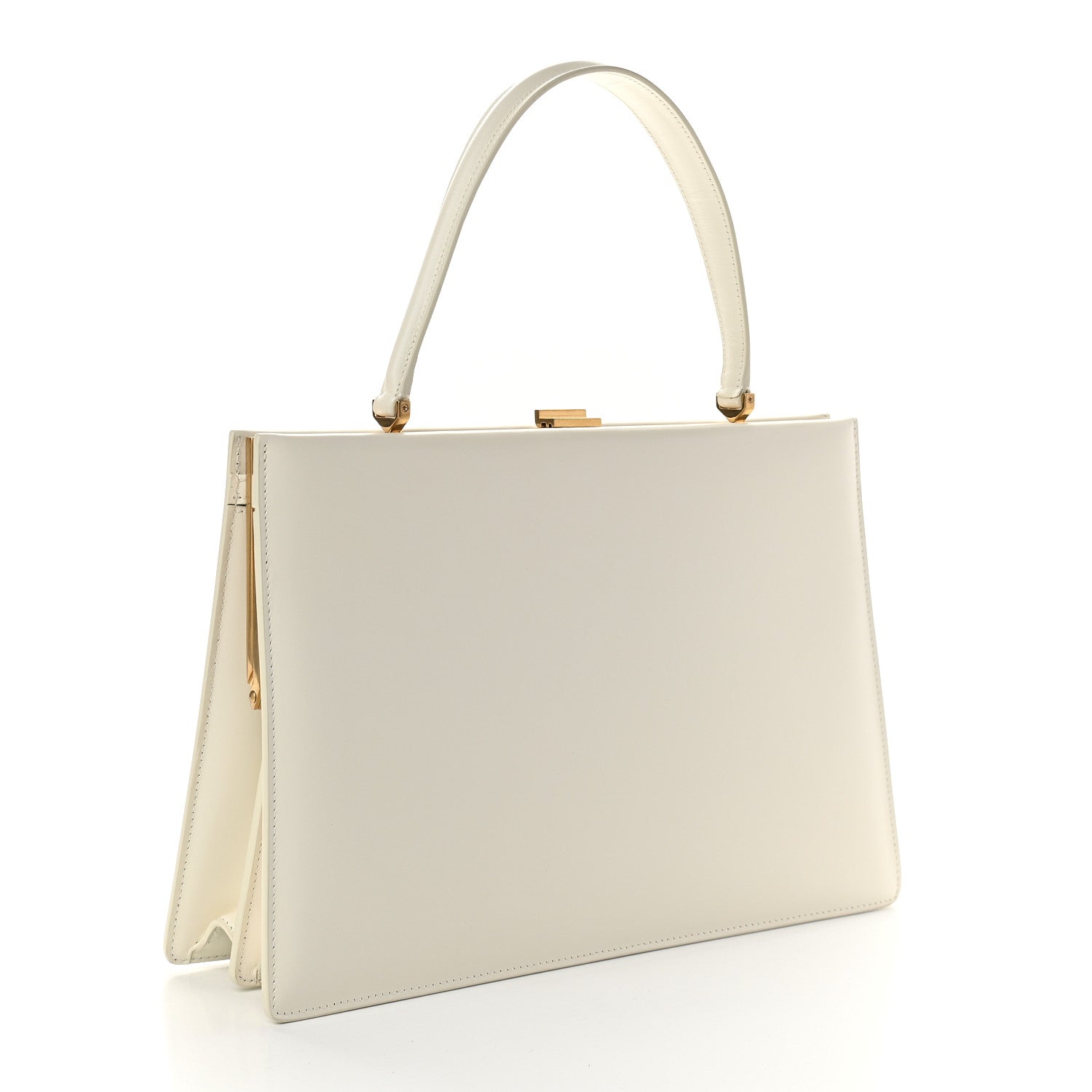 Celine Box Calfskin Medium Clasp Bag White 2 of 8
