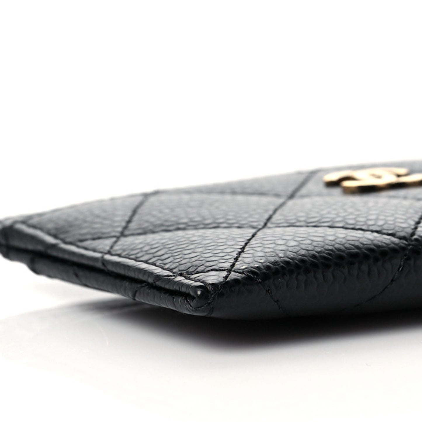 Caviar Quilted Card Holder Black