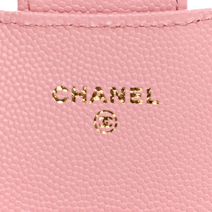 Chanel Caviar Quilted Flap Card Holder Wallet Pink 6 of 9