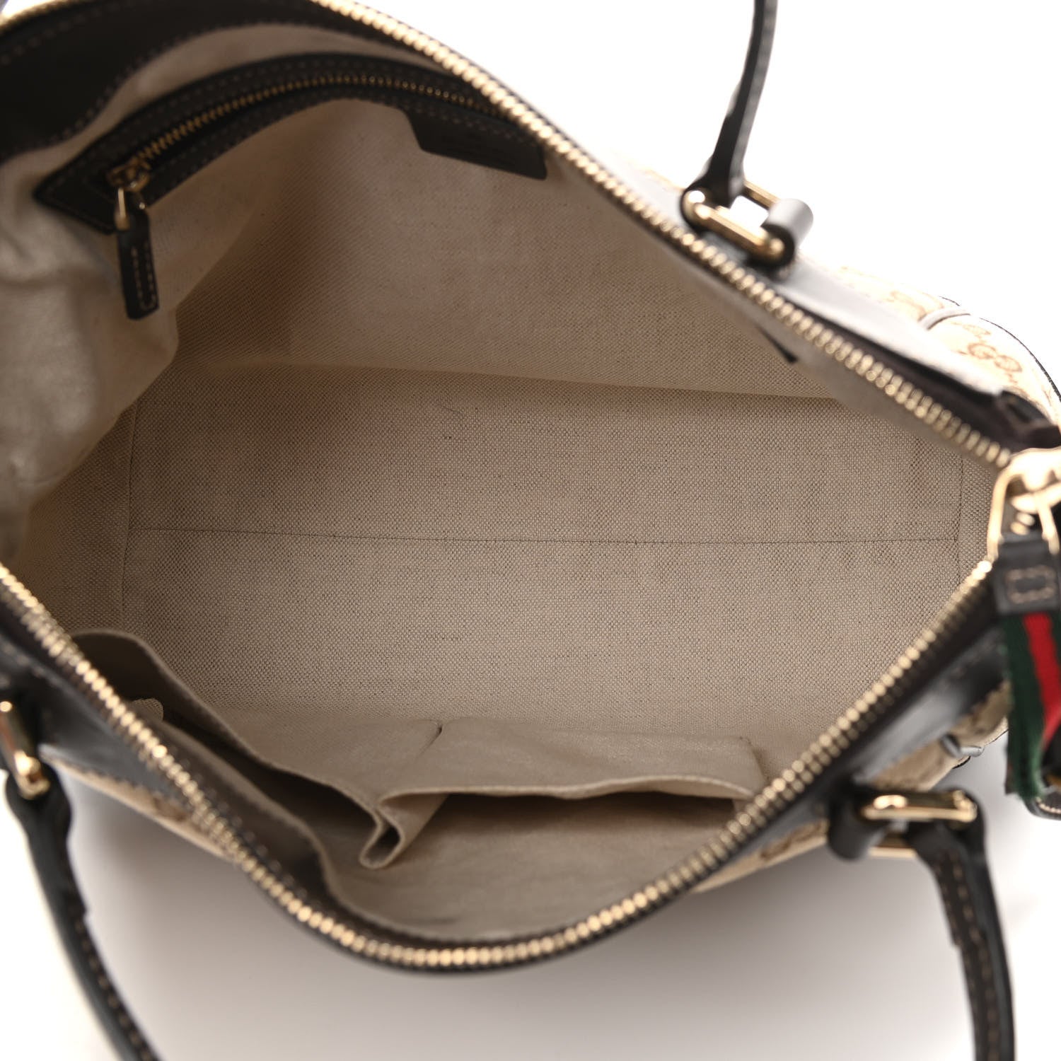 Gucci Monogram Web Mayfair Top Handle Satchel Dark Brown 5 of 14