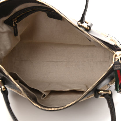 Gucci Monogram Web Mayfair Top Handle Satchel Dark Brown 5 of 14