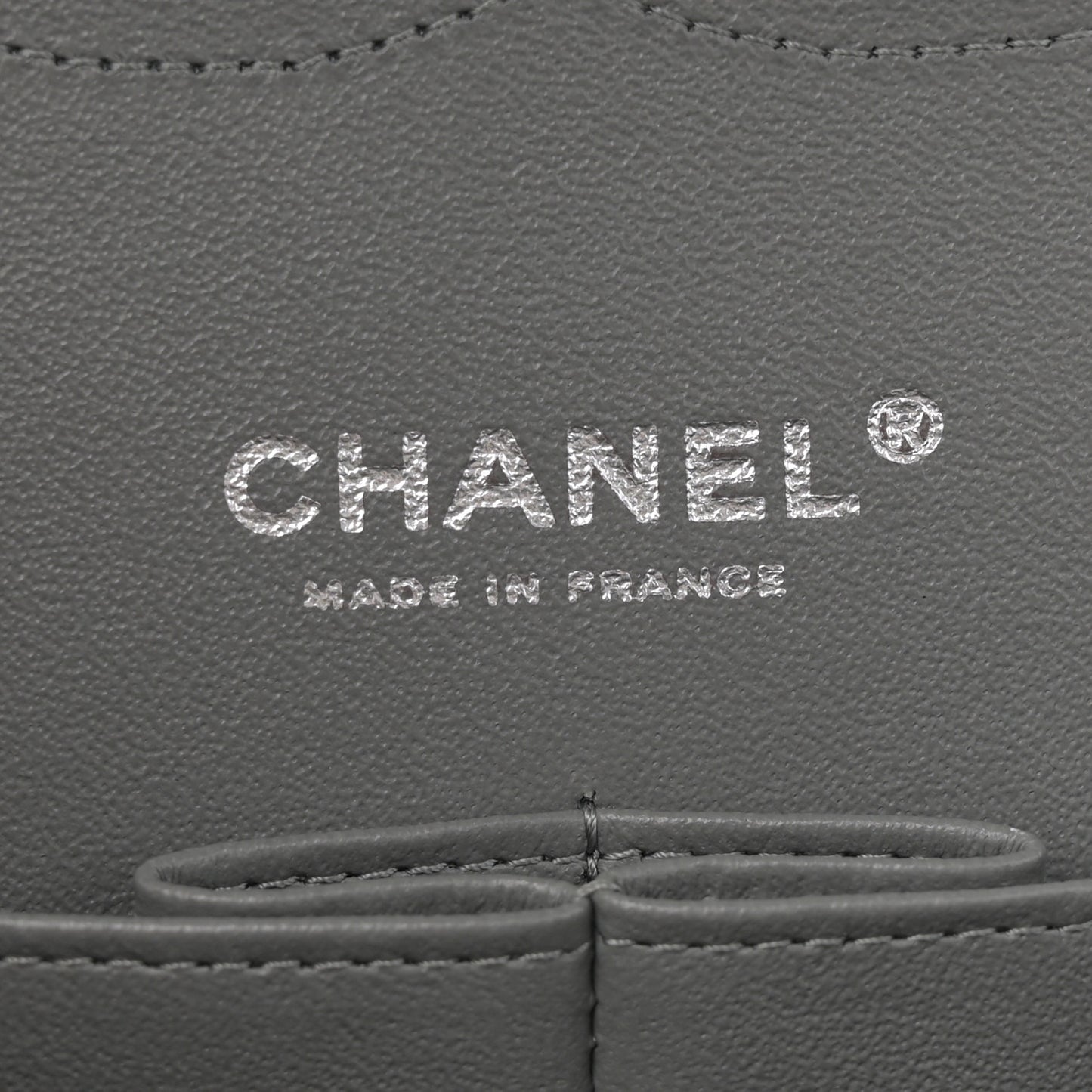 Caviar Quilted Jumbo Double Flap Grey