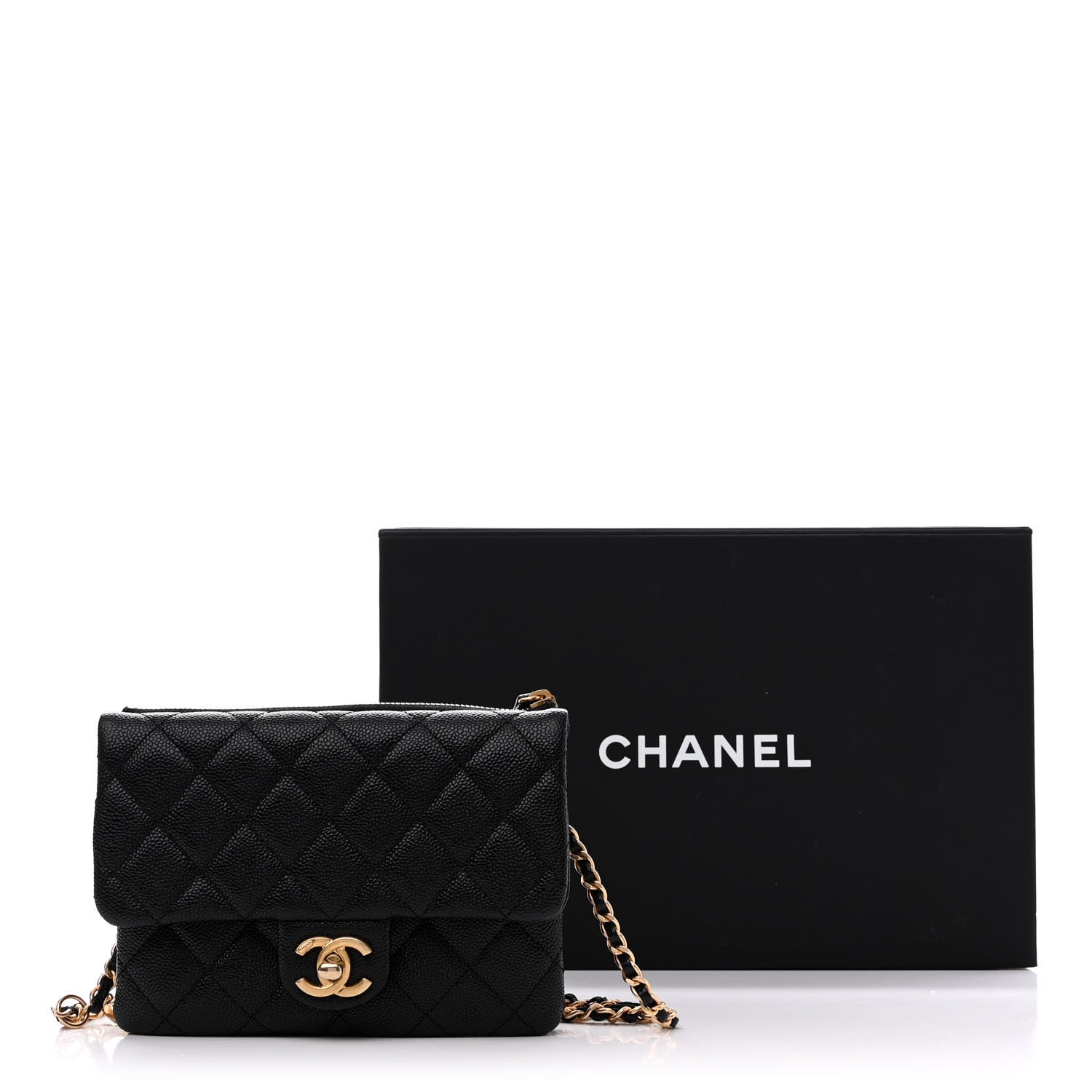 Chanel Shiny Caviar Pick Me Up Flap Belt Bag Black 12 of 12