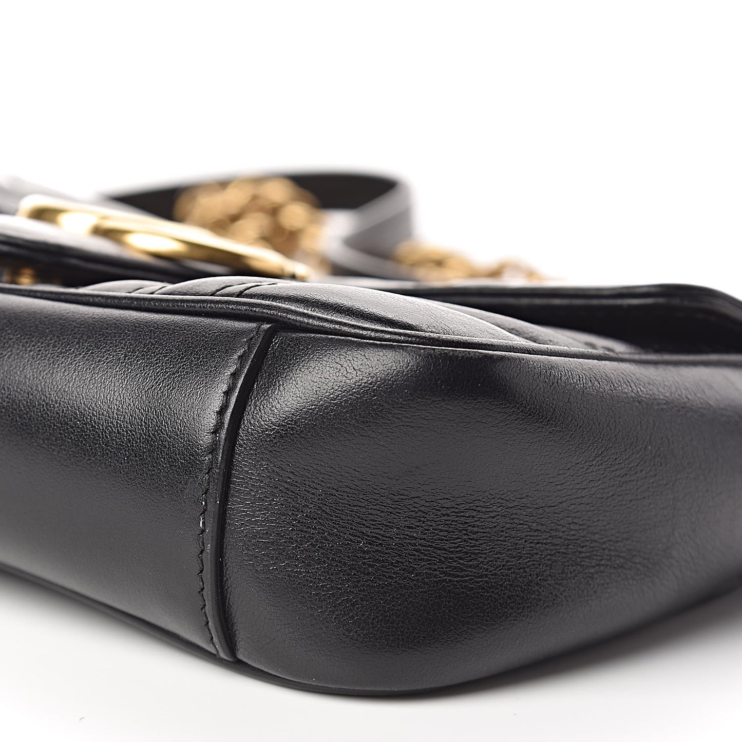Calfskin Matelasse Mini GG Marmont Shoulder Bag Black