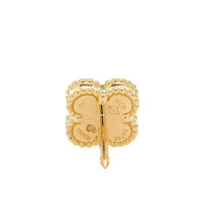 Van Cleef & Arpels 18K Yellow Gold Black Onyx Sweet Alhambra Earrings 4 of 5