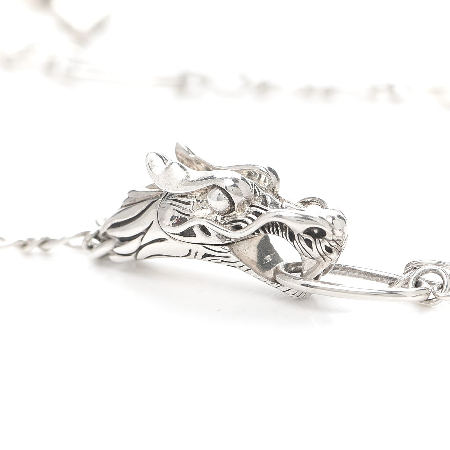 Sterling Silver Black Onyx White Sapphire Legends Naga Lariat Necklace