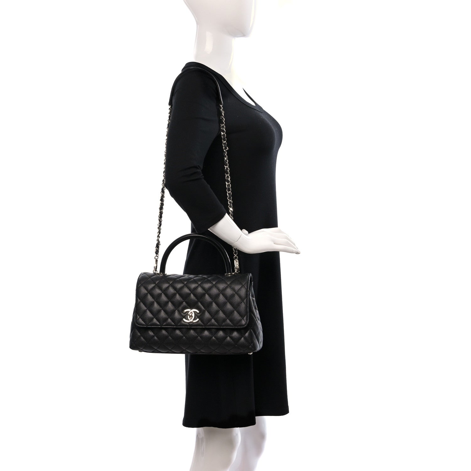 Chanel Caviar Quilted Small Coco Handle Flap Black 2 of 12