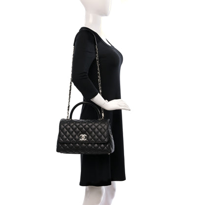 Chanel Caviar Quilted Small Coco Handle Flap Black 2 of 12