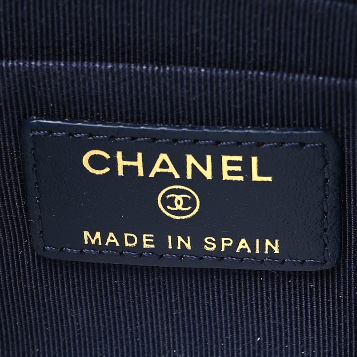 Caviar Quilted Small Zipped Boy Pouch Navy Blue