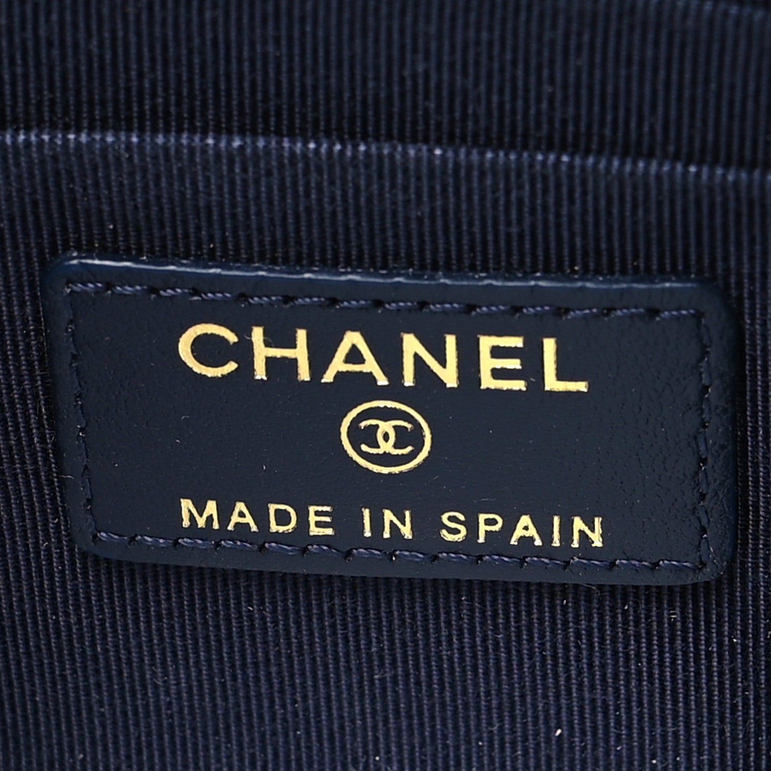 Chanel Caviar Quilted Small Zipped Boy Pouch Navy Blue 6 of 11