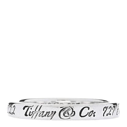 Tiffany Sterling Silver Narrow Notes Ring 54 6.75 1 of 4