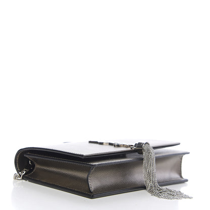 Saint Laurent Grain De Poudre Classic Monogram Kate Tassel Chain Wallet Piombo 3 of 9